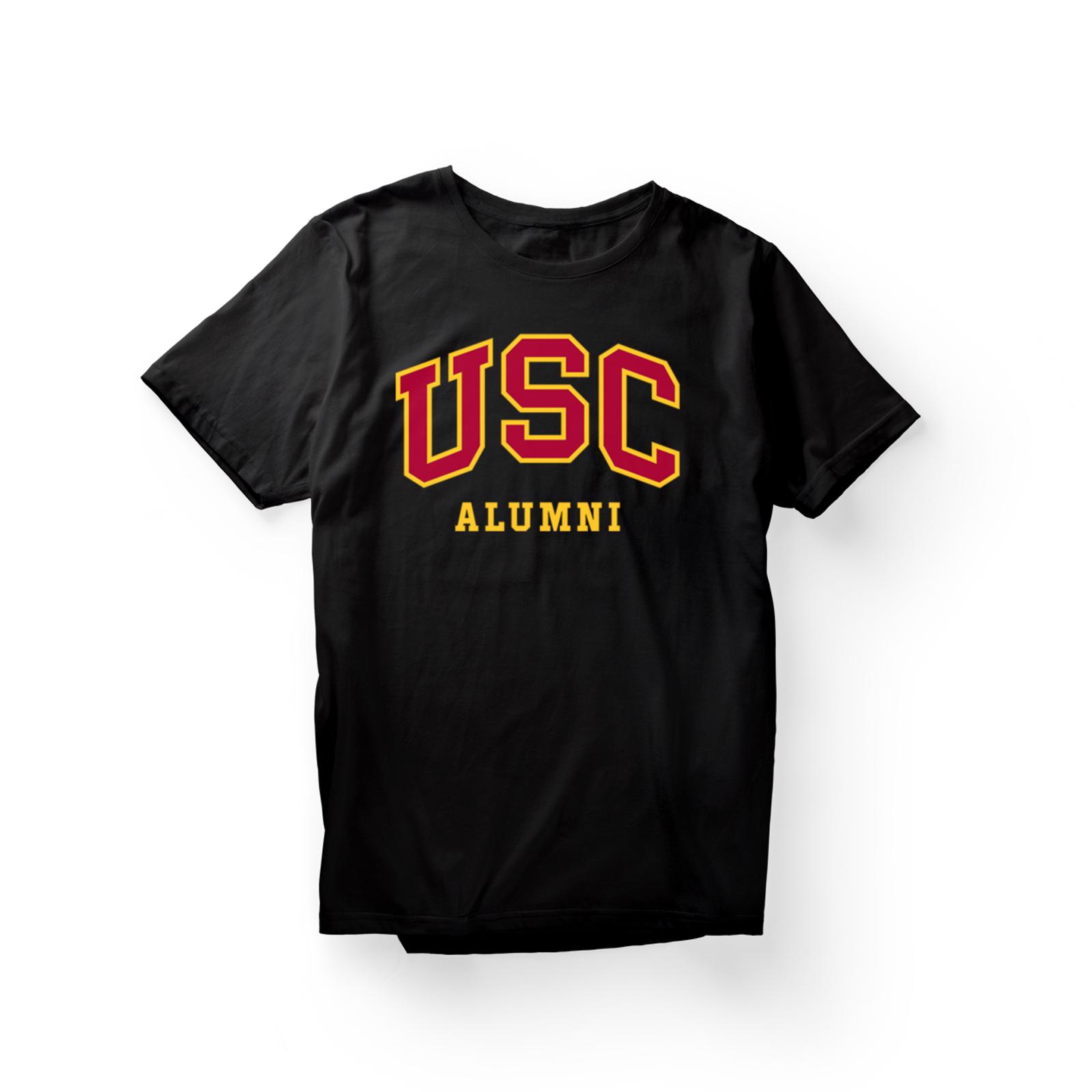 USC Arch with Stroke over Alumni SS Tee Black image01